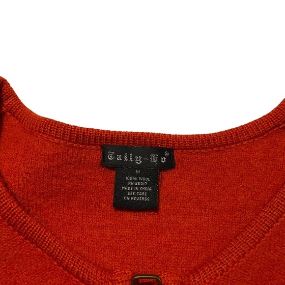 Tally Ho Women’s Orange Medium 100% Wool Sweater - Picture 3 of 5